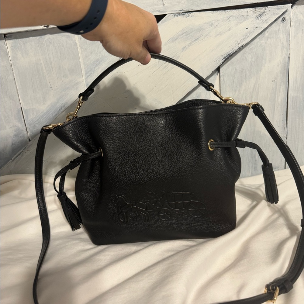 Small black Coach crossbody handbag
